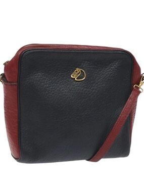 Hermès Vintage Jockey Shoulder Bag Navy & Burgundy Leather Gold Hardware